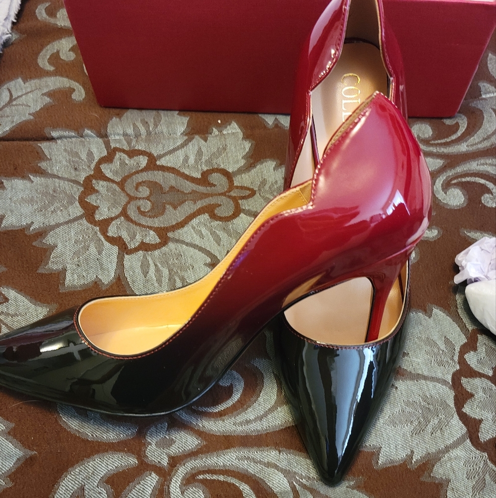 Black and Red Ombre Heel